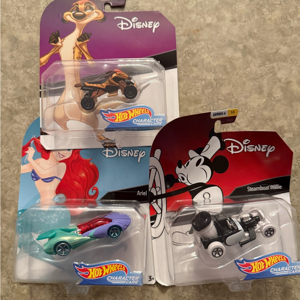 NEW! Disney Hot Wheels Character Cars - Purple, Red, Black